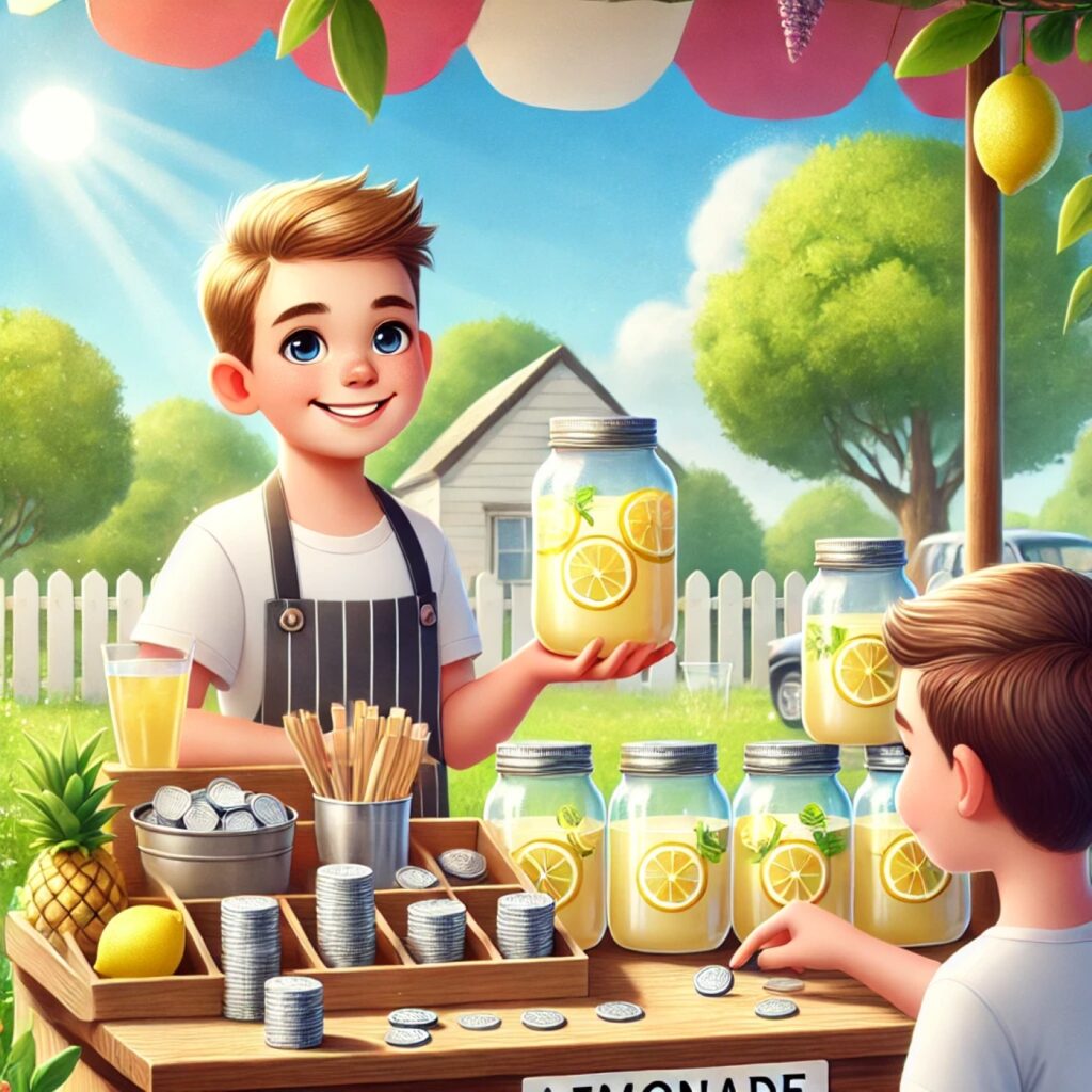 child selling lemonade